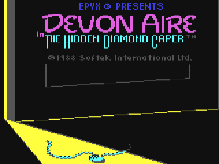 Devon Aire In The Hidden Diamond Caper title screen for Commodore 64